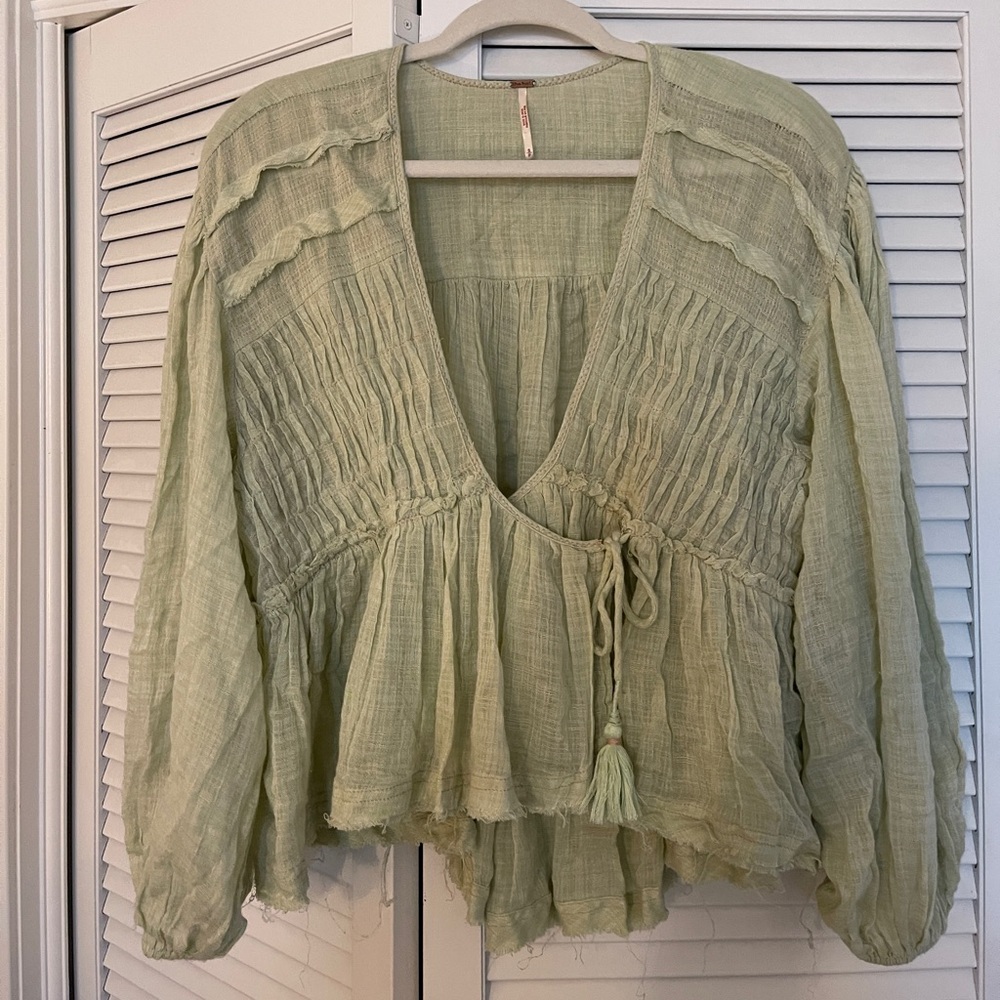 Free People gauzy tie front